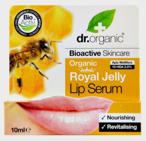 Isjungta_Lūpų serumas su bičių pieneliu Dr. Organic, 10 ml