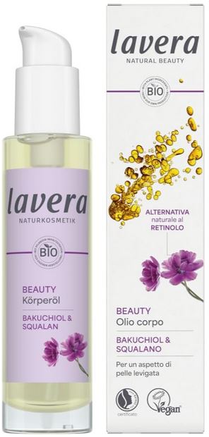 Kūno aliejus Lavera Beauty su Bakučioliu, 100ml